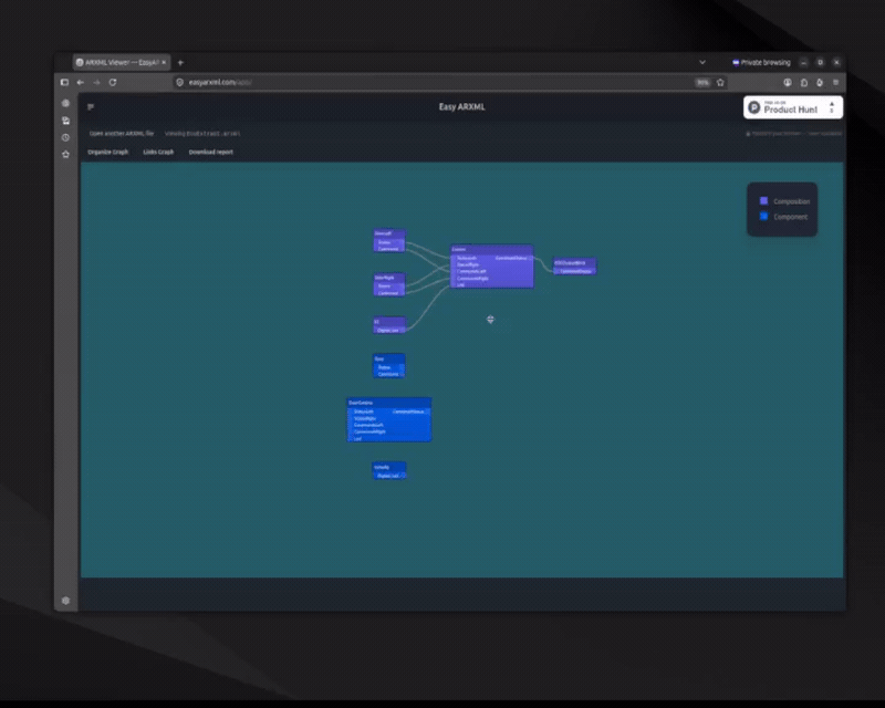 Exporting the EasyARXML component diagram as a PDF report